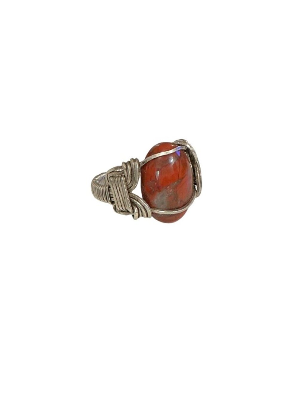 Wire Wrapped Agate Ring Size 7.75 Handmade Jewelry - Picture 6 of 8